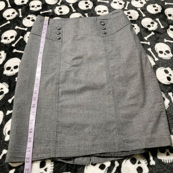 SMART SET Vintage dark grey pinup girl style pencil skirt ~ Y2K goth XS SMALL - Picture 5 of 13